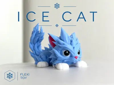 Ice cat-cat flexi toy aritculated cat