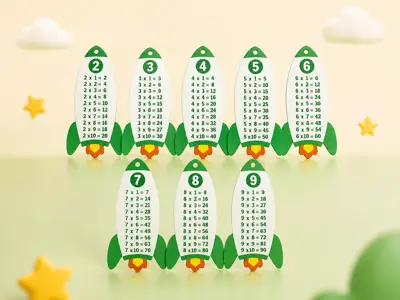 Rocket Multiplication Tables 2–9 | Fun Learning Cards for Kids