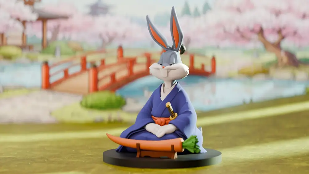 Bunny Samurai Figurine Cartoon Character Collectible