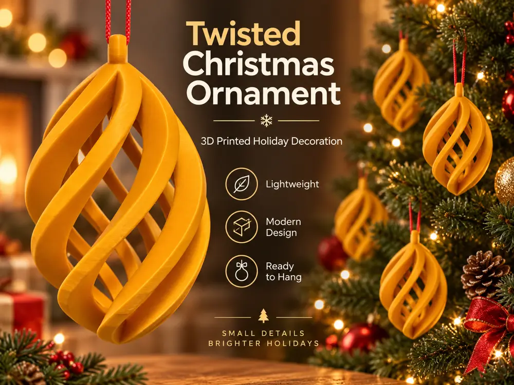 Twisted Teardrop Christmas Ornament