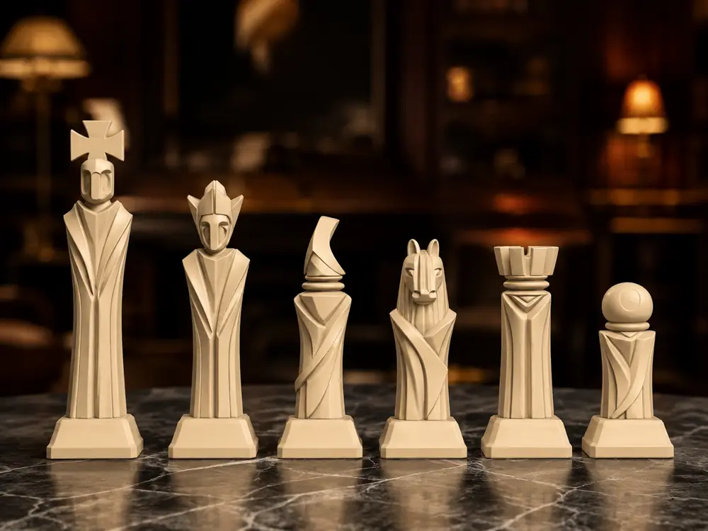 Long Minimalist Chess Set