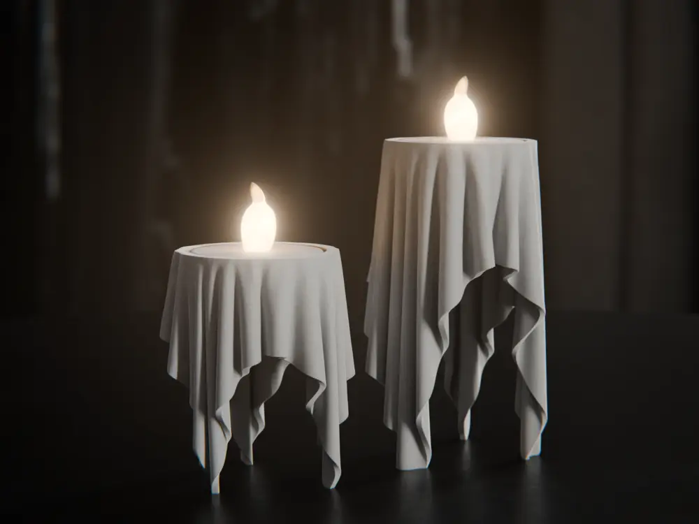 Floating cloth candle – LED tealight holder