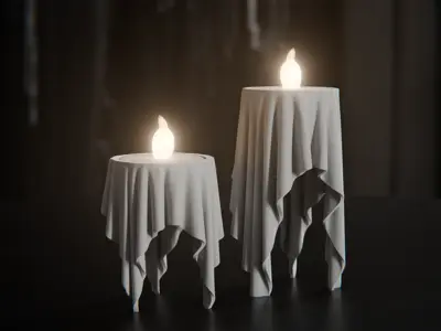 Floating cloth candle – LED tealight holder