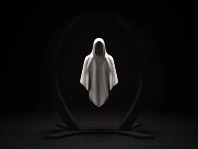 Floating ghost - Halloween string art