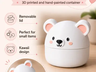 Cuddle Bear Box – Cute 3D Printed Kawaii Bear Container