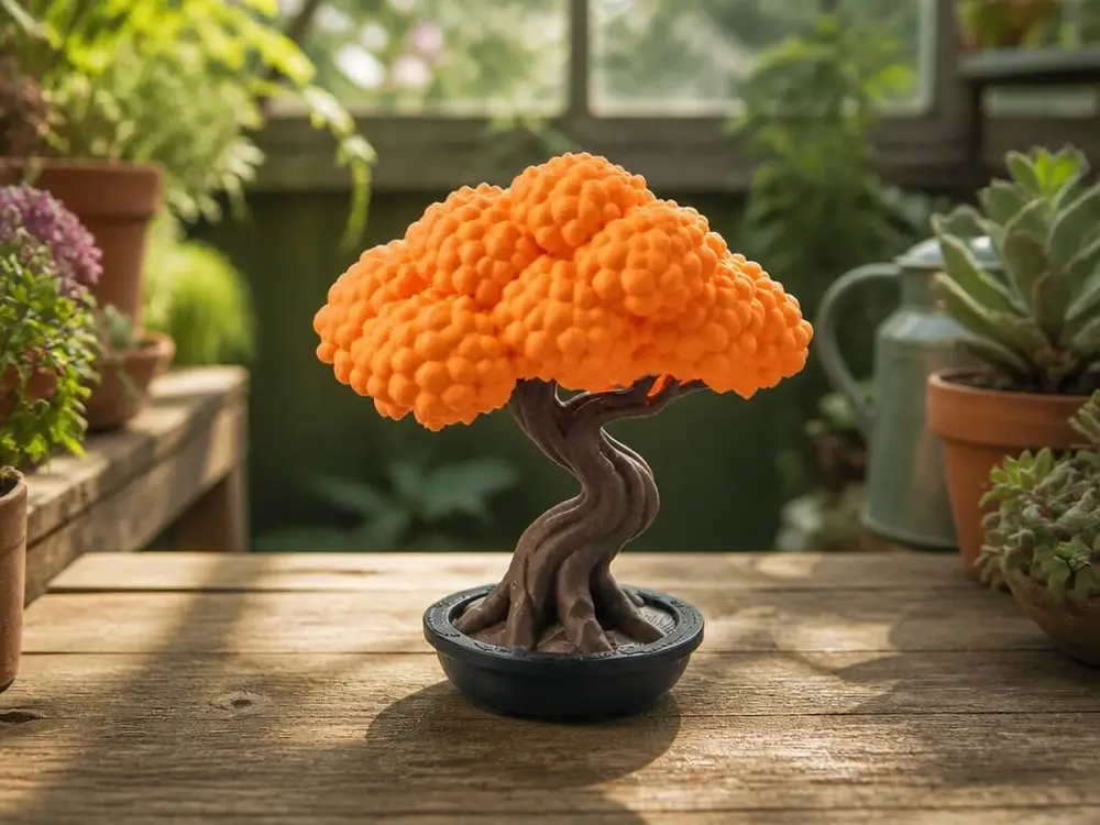 Autumn Bonsai Tree – Miniature Fall Decor Sculpture
