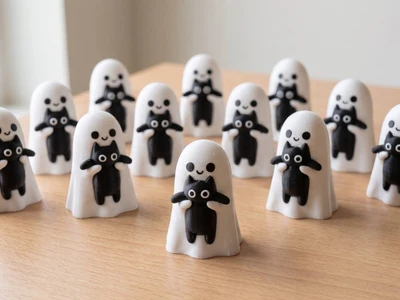 Ghost with cat Halloween decoration toy