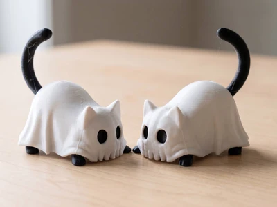 Chibi halloween ghost cat