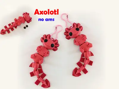 Flexi Axolotl Keychain