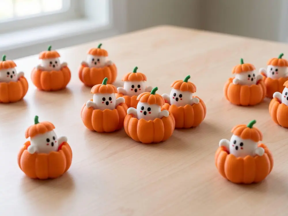 Ghost inside pumpkin halloween toy