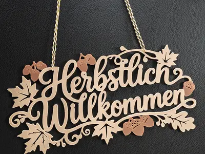 Herbstlich Willkommen Türschild Herbst