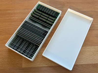Storage boxes for memory modules
