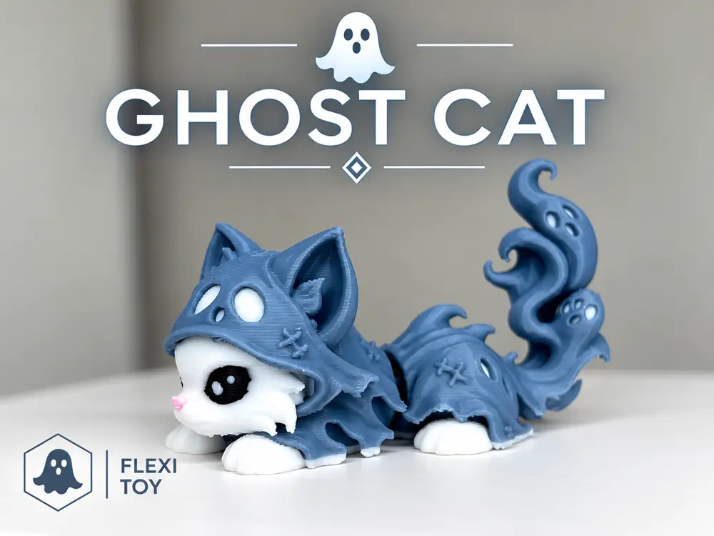 halloween ghost cat-cat flexible toy articulated cat