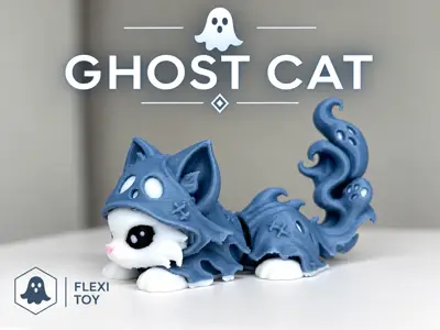 halloween ghost cat-cat flexible toy articulated cat