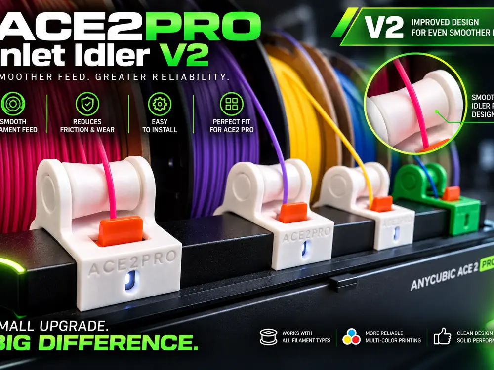 Anycubic ACE2Pro Inlet Idler – Improved Filament Guide V2