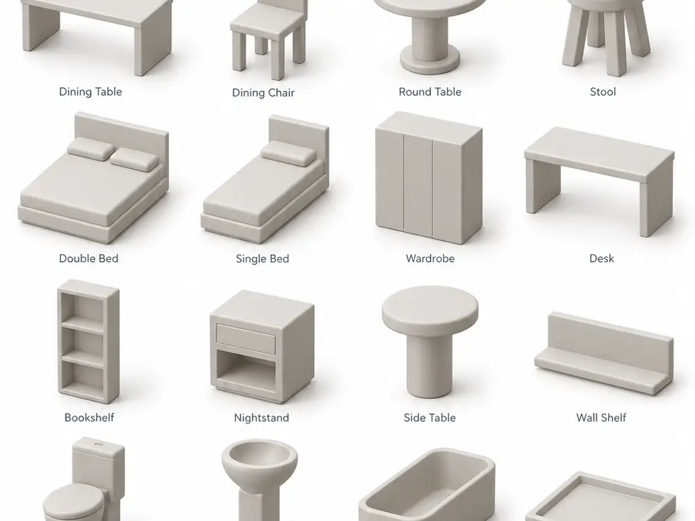 Architecture Model Furniture Scale 1:50