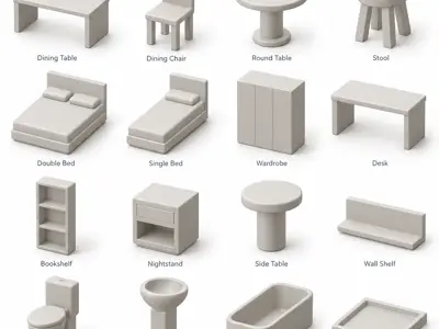 Architecture Model Furniture Scale 1:50