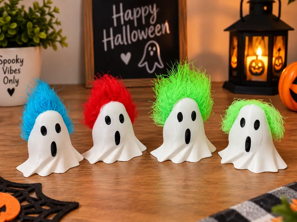 Halloween Ghost With Hair