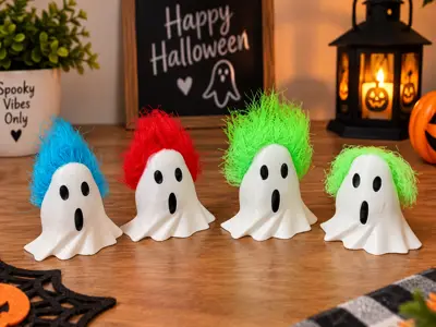Halloween Ghost With Hair