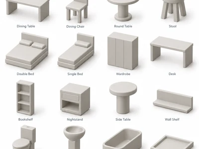 Architecture Model Furniture Scale 1:50