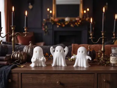 Three little Halloween ghosts