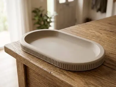 Fluted Oval Key Tray