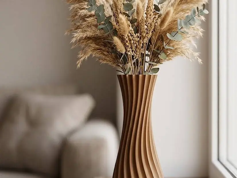 Spiral Vase with Twisted Ribs