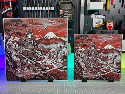 Samourai Red Mountain - Hueforge - 4 Colors