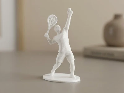 Low Poly Tennis Player – Modern Geometric Figure
