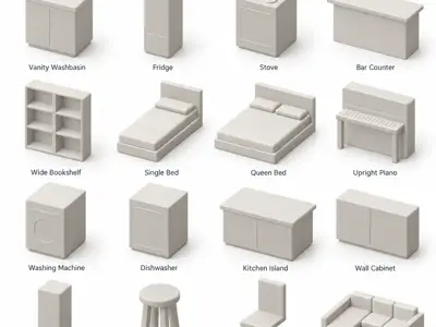 Architecture Furniture Models Scale 1:50