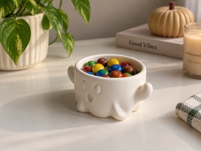 Cute Ghost Bowl 👻 | Halloween Candy & Popcorn Bowl