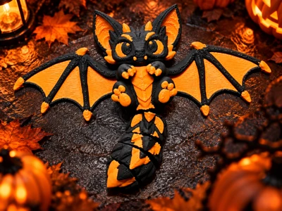 cute Flexi halloween Bat, articulated Tail
