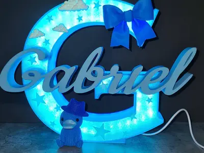 Lettera Luminosa LED Personalizzata - Luce da Notte Decorativa per Cameretta