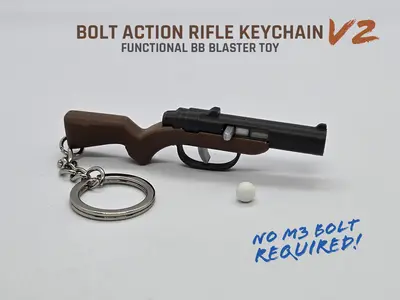 Bolt Action Rifle Keychain V2 — Functional Blaster