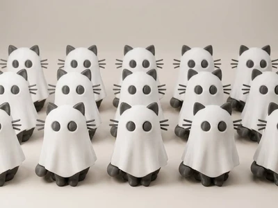 Cat with ghost costume
