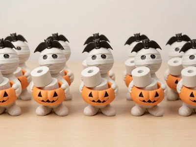 Mummy with toilet paper halloween decoration