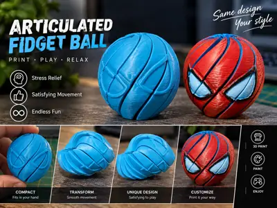 Transforming Articulated Fidget Ball – Print in Place
