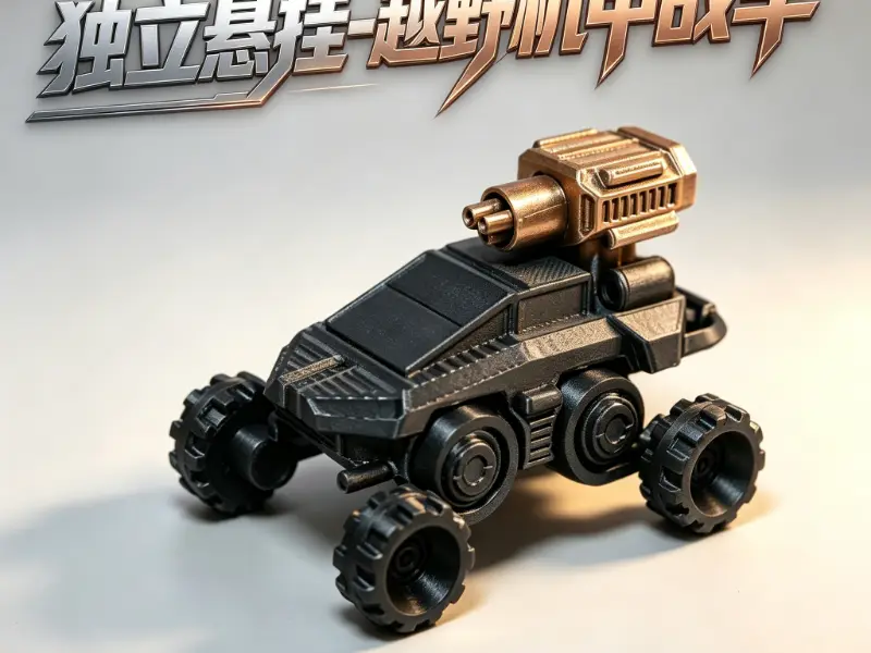 越野机甲战车-独立悬挂-手心大-可转炮塔-免胶水拼装玩具