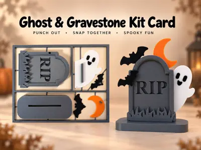 Ghost & Gravestone – Halloween Kit Card 👻🪦