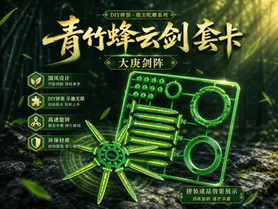 青竹蜂云剑套卡-解压指尖陀螺