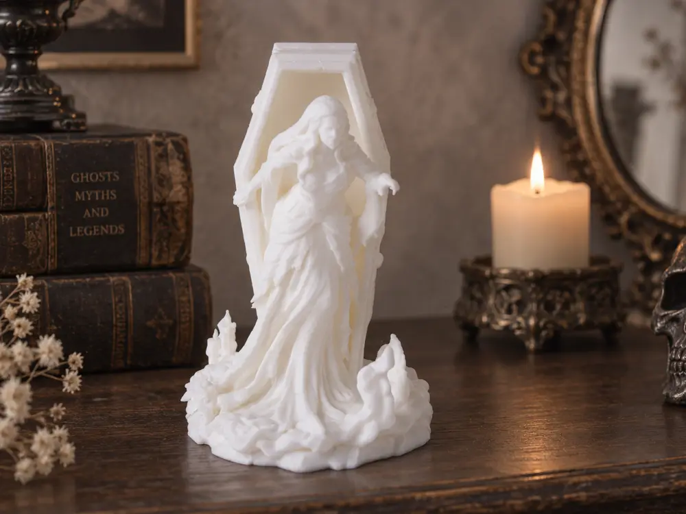 Vampire Bride Rising – Gothic Coffin Figurine