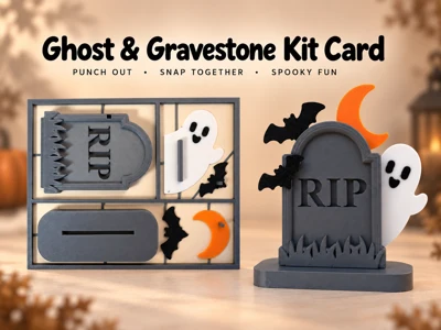 Ghost & Gravestone – Halloween Kit Card 👻🪦