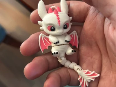 Articulated Light Fury Dragon [Keychain]
