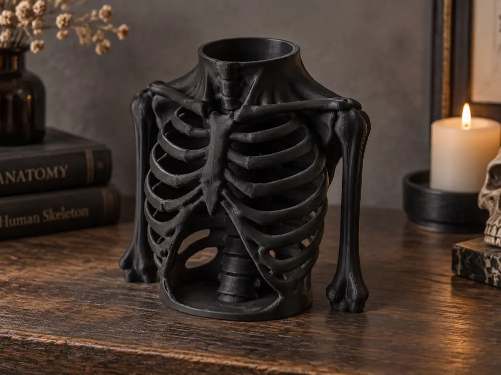 Skeleton Rib Cage Vase – Gothic Anatomy Decor