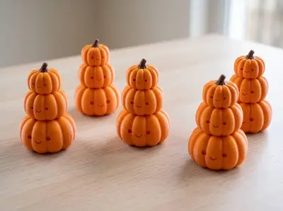 Stacked pumpkins halloween decoration