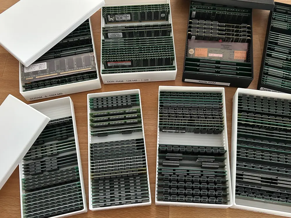 Storage boxes for memory modules