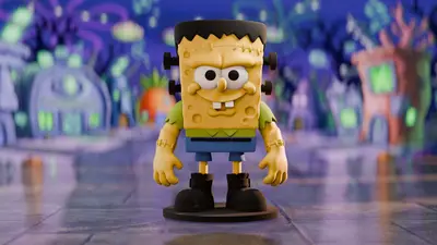 FrankenBob Monster – Halloween Cartoon Figurine