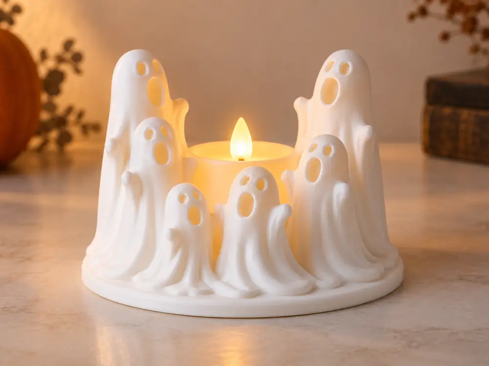 Ghost Circle Candle Holder – Cute Halloween Decor