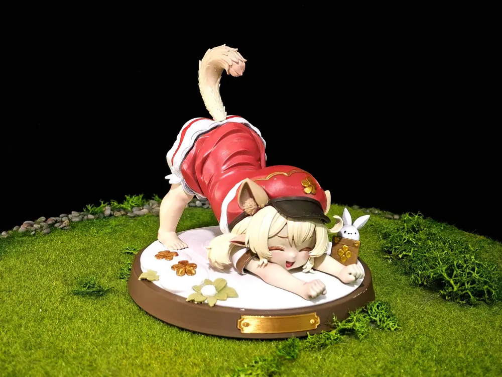 《原神》可莉 猫猫 可爱 伸懒腰 手办 高15cm 已分件 易上色 多色打印