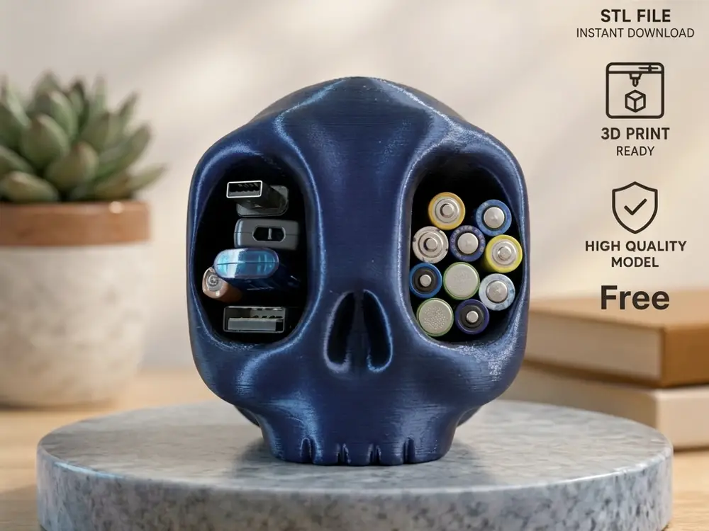 SKULL STUFF HOLDER - BATTERY HOLDER